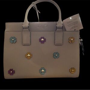 Kate Spade Light Creamy Pink Satchel with Floral Accents